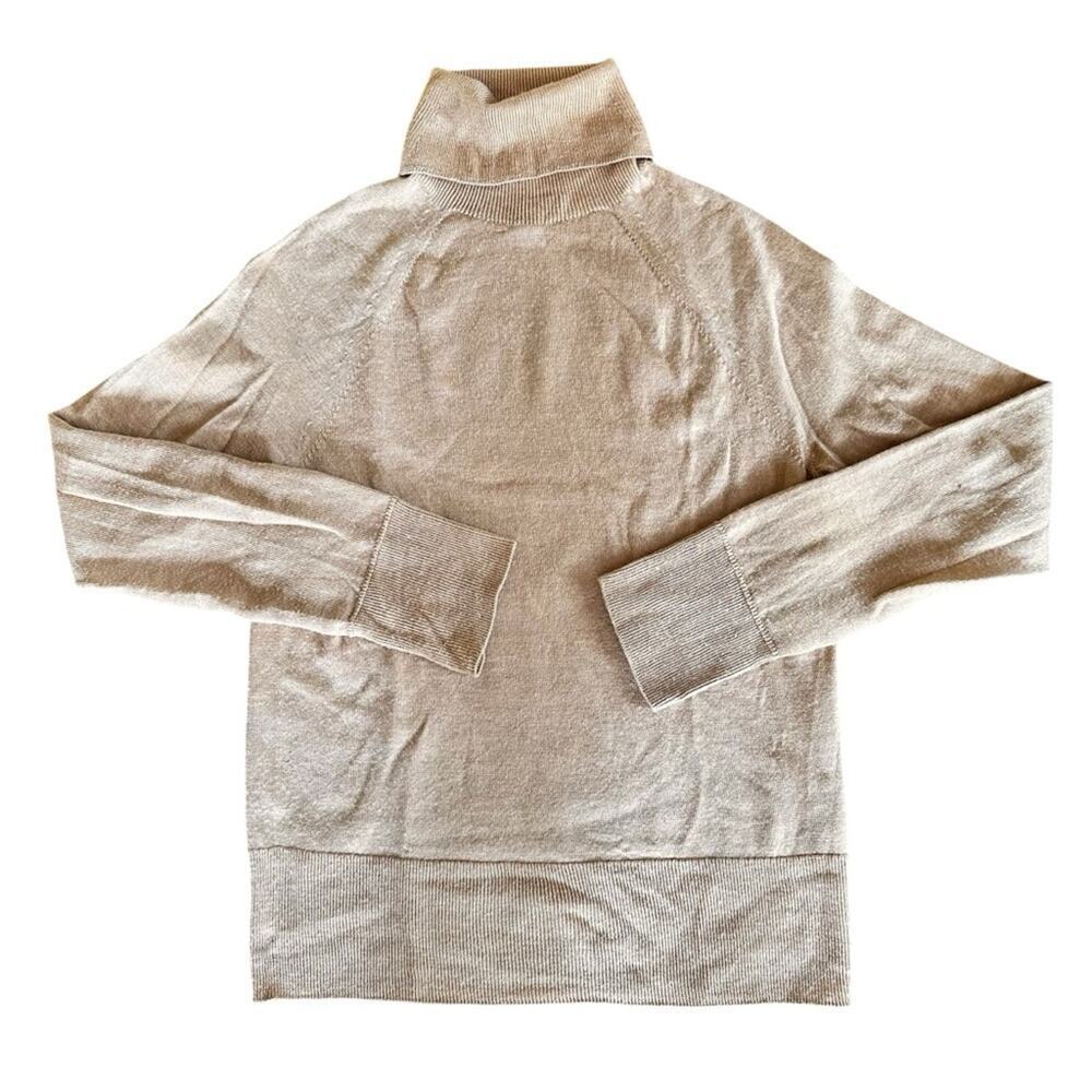 😍2 for $15 Banana Republic Merino Wool Turtleneck Sweater – Tan – Size M – EUC